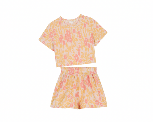 Cream Sunny Genista Terry Kalistee Tee and Clemoune Shorts Set