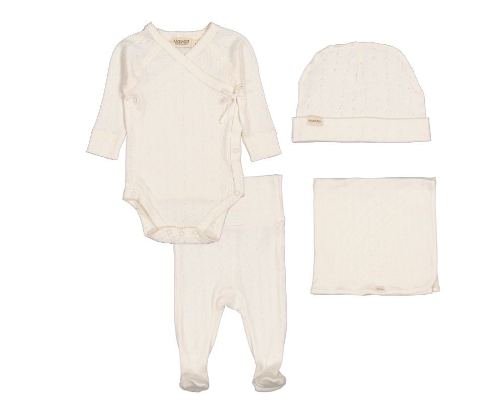 Pointelle Belita Layette Gift Set - White Flour