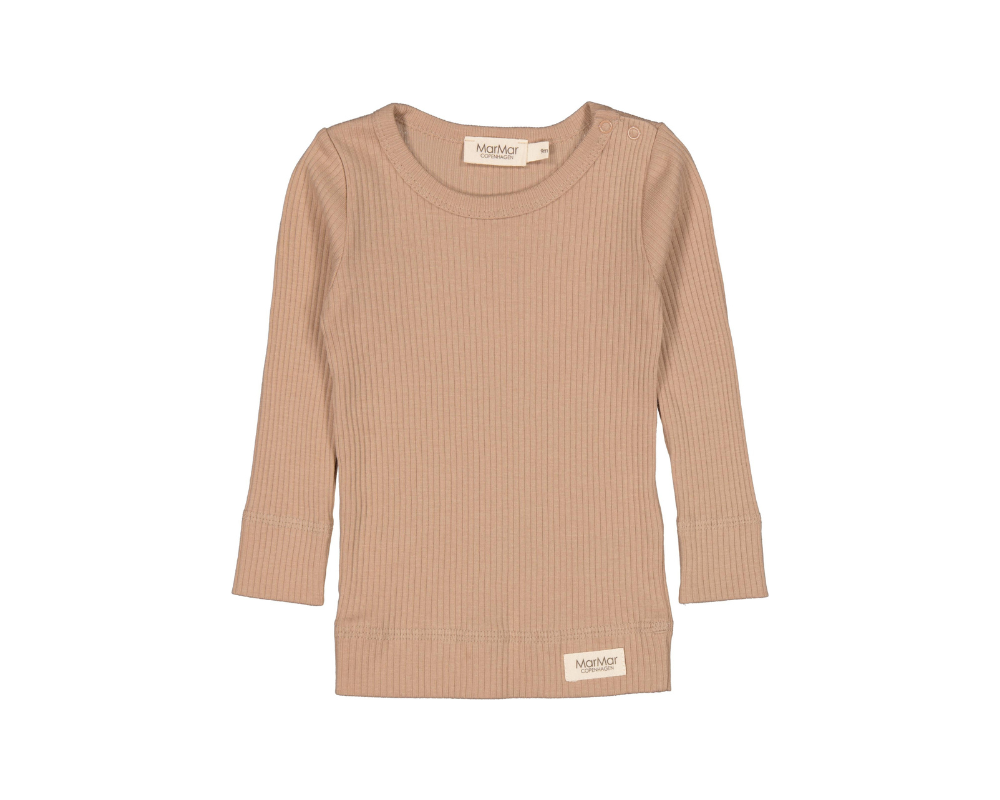 Long Sleeve Ribbed Set - Beige