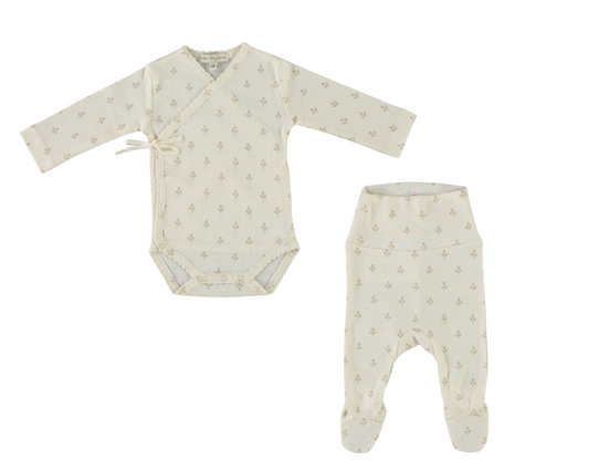 Lou Wrap Onesie and Legging Set - Moonstone