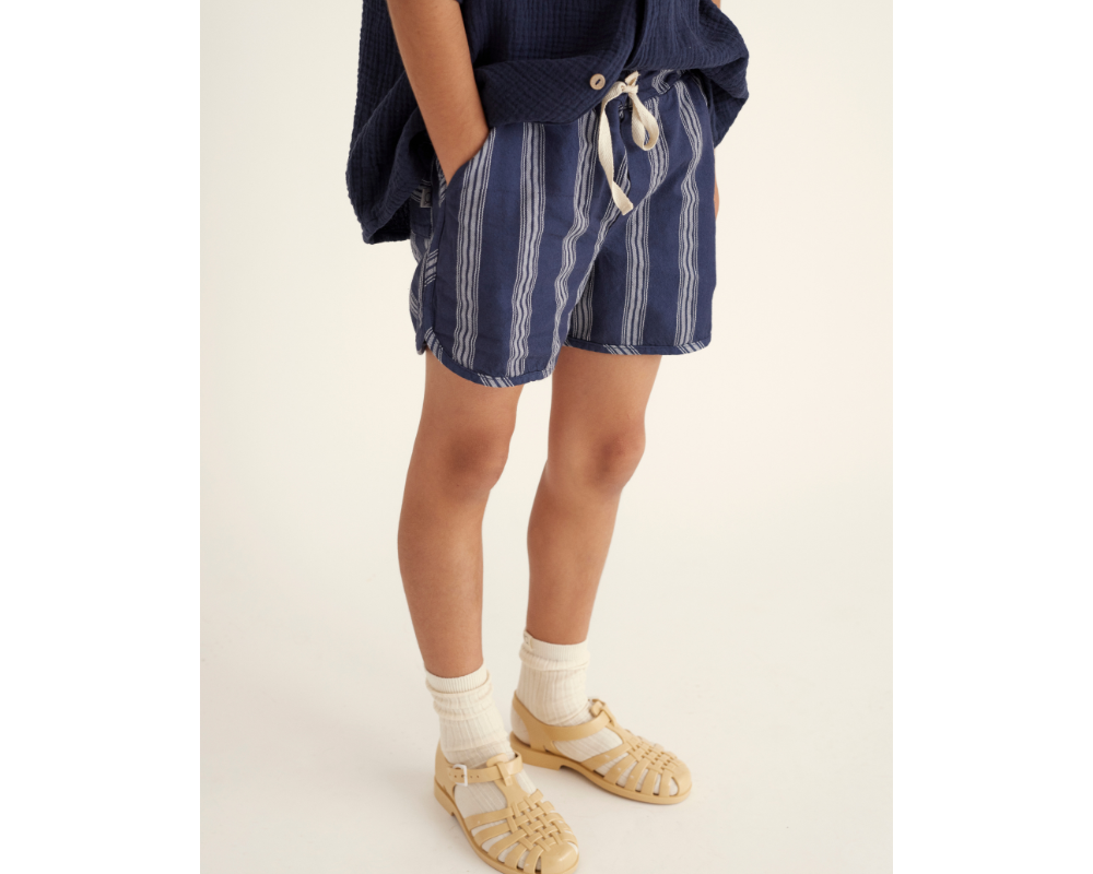 Navy Striped Baby Shorts