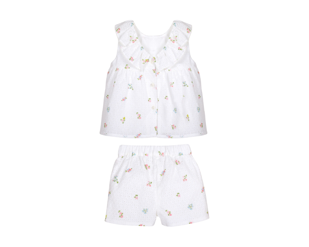 Delicate Flower Shorts Set