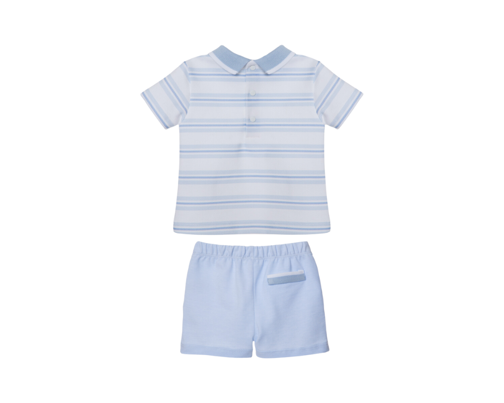 Striped Polo Shorts Set