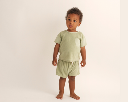 Toweling Shorts  Set - Tender Green