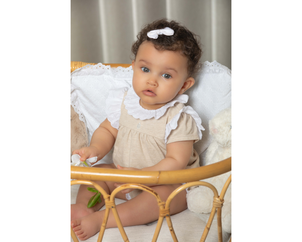 Beige Lace Baby Piquet Set