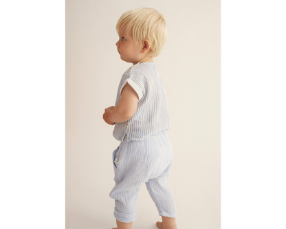 Soft Gauze Baby Pants - Blue