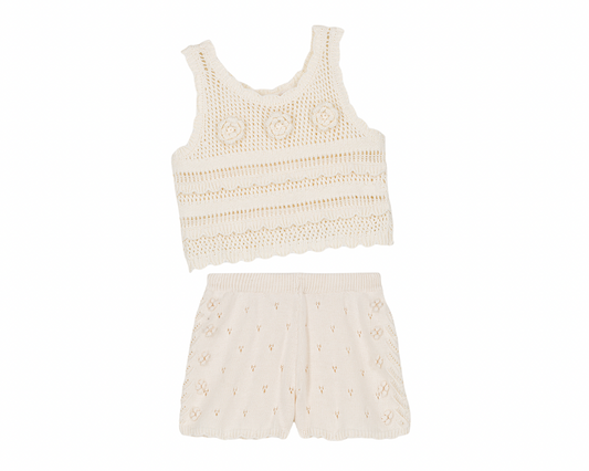 Raya Top and Mekyla Shorts - Cream