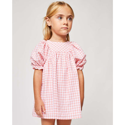 Puffed Sleeve Gingham Dress