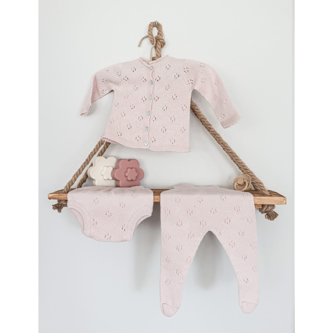 Pink Bali Reversible Knit Pants Set