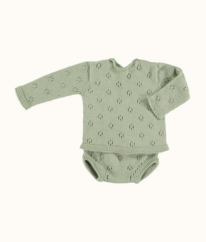 Green Bali Reversible Knit Bloomer Set