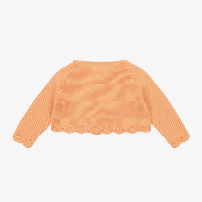 Orange Knit Crop Cardigan