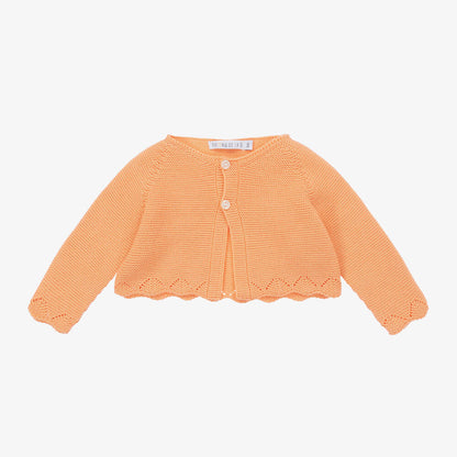 Orange Knit Crop Cardigan