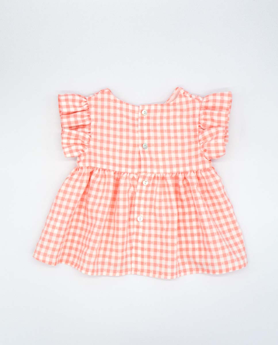 Draped Pink Gingham Set