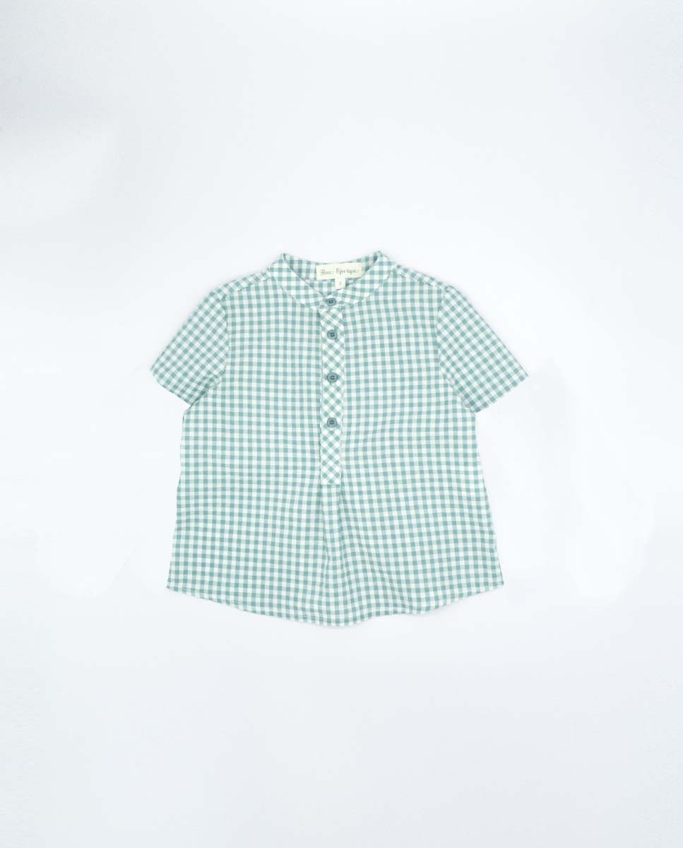 Green Gingham Shorts Set