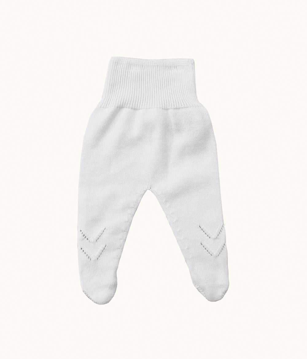 White Roma Knit Reversible Pants Set