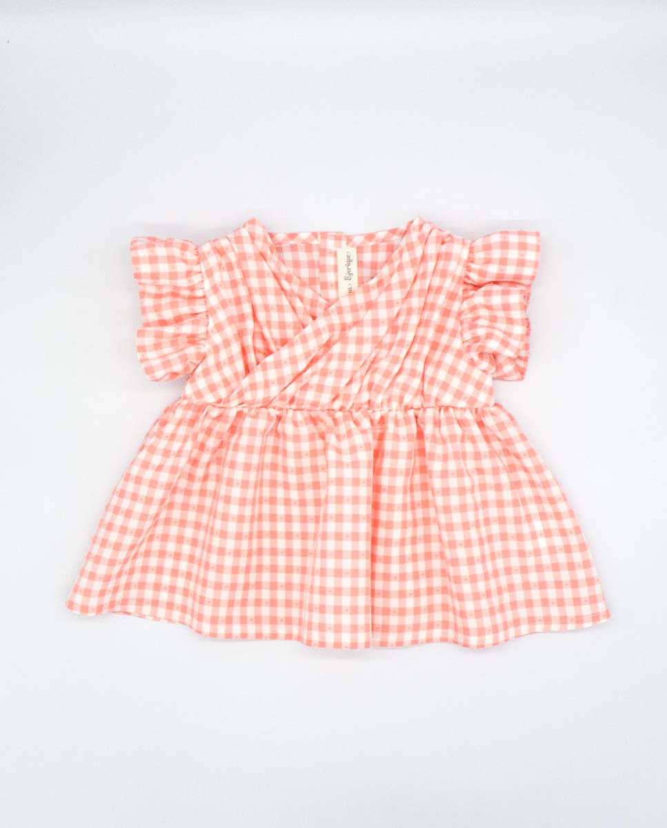 Draped Pink Gingham Set