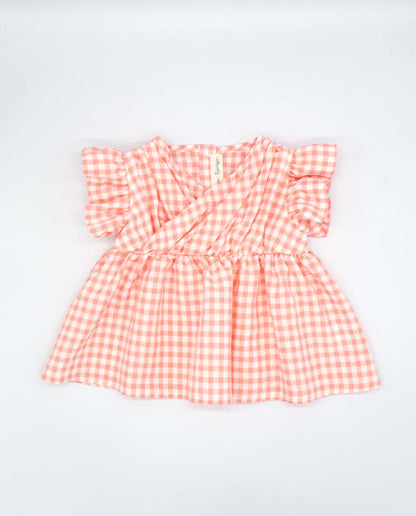 Draped Pink Gingham Set