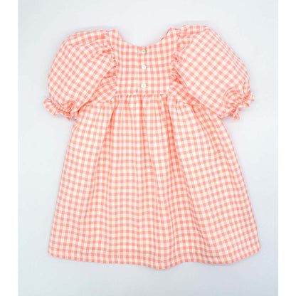 Puffed Sleeve Gingham Dress