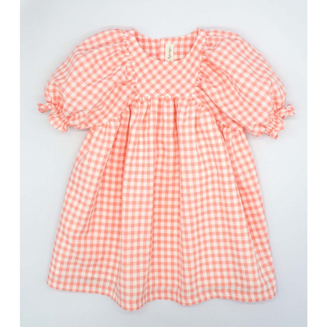 Puffed Sleeve Gingham Dress