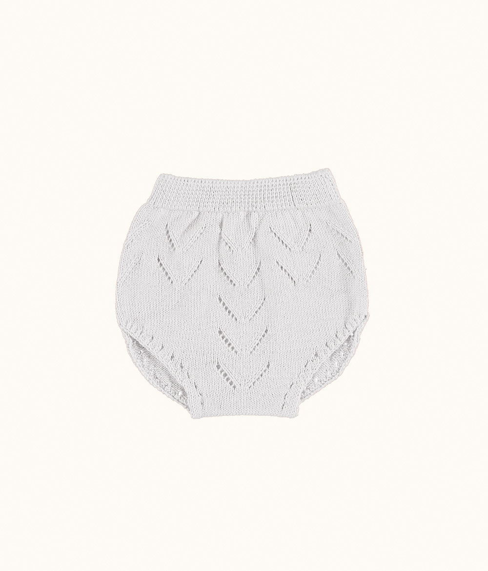 White Roma Knit Reversible Bloomer Set