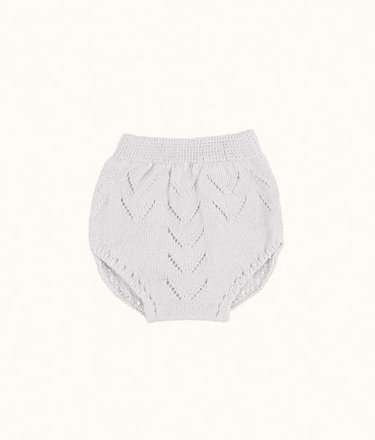 White Roma Knit Reversible Bloomer Set