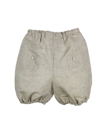 Beige Linen Shorts