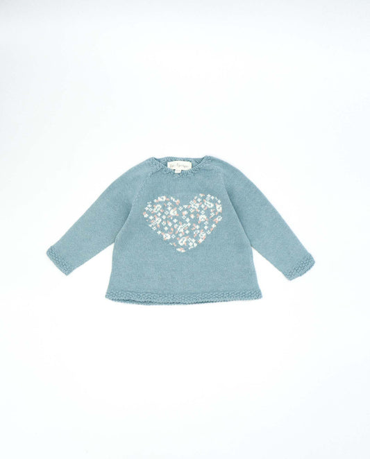 Blue Heart Knit Sweater