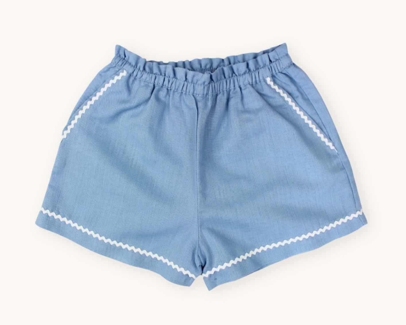 Capri Linen Shorts - Myosotis