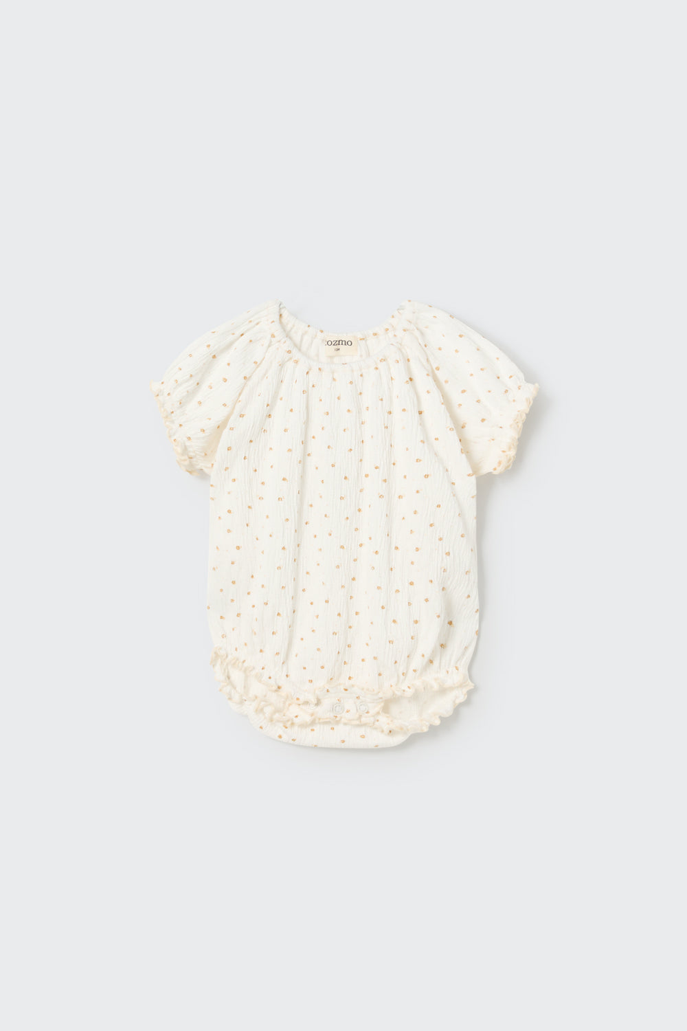 Floral Gauze Baby Romper - Ivory Coffee