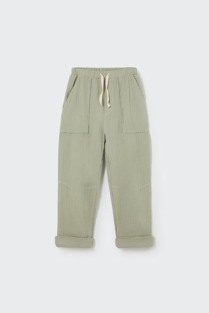 Soft Gauze Pants - Frosty Green