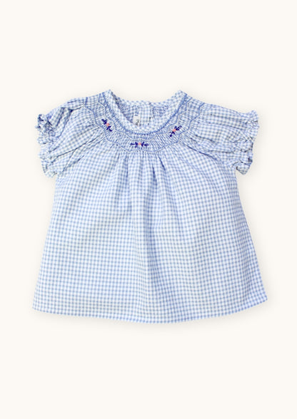 Meryl Blouse - Vichy Bleu Vintage