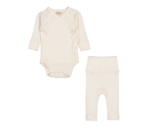 Pointelle Belita Newborn Set - Flour White