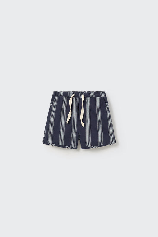 Navy Striped Baby Shorts