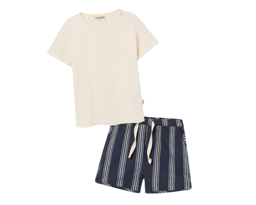 Navy Striped Baby Shorts