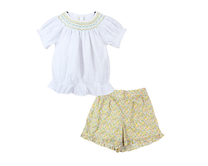 Liberty Betsy Ann Lemon Shorts Set