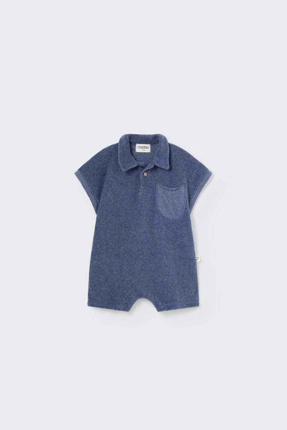 Toweling Baby Jumpsuit - Blue Melange