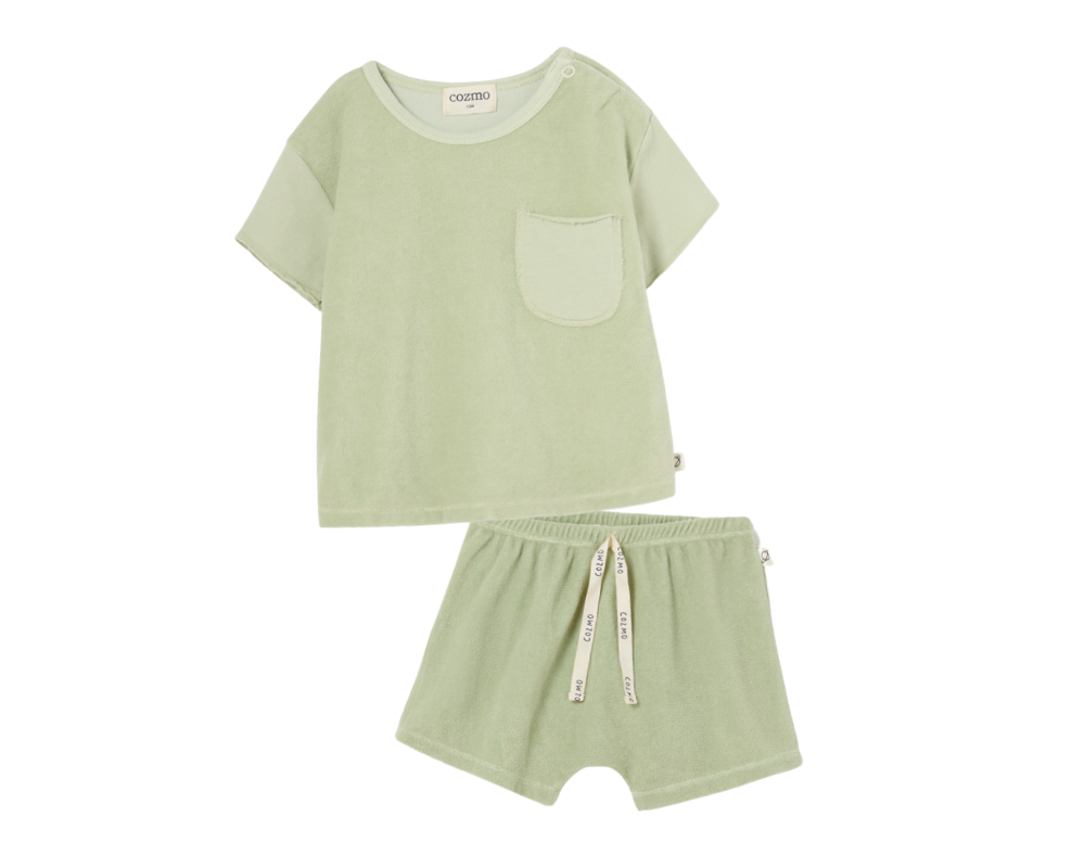 Toweling Shorts  Set - Tender Green