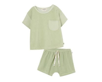 Toweling Shorts  Set - Tender Green