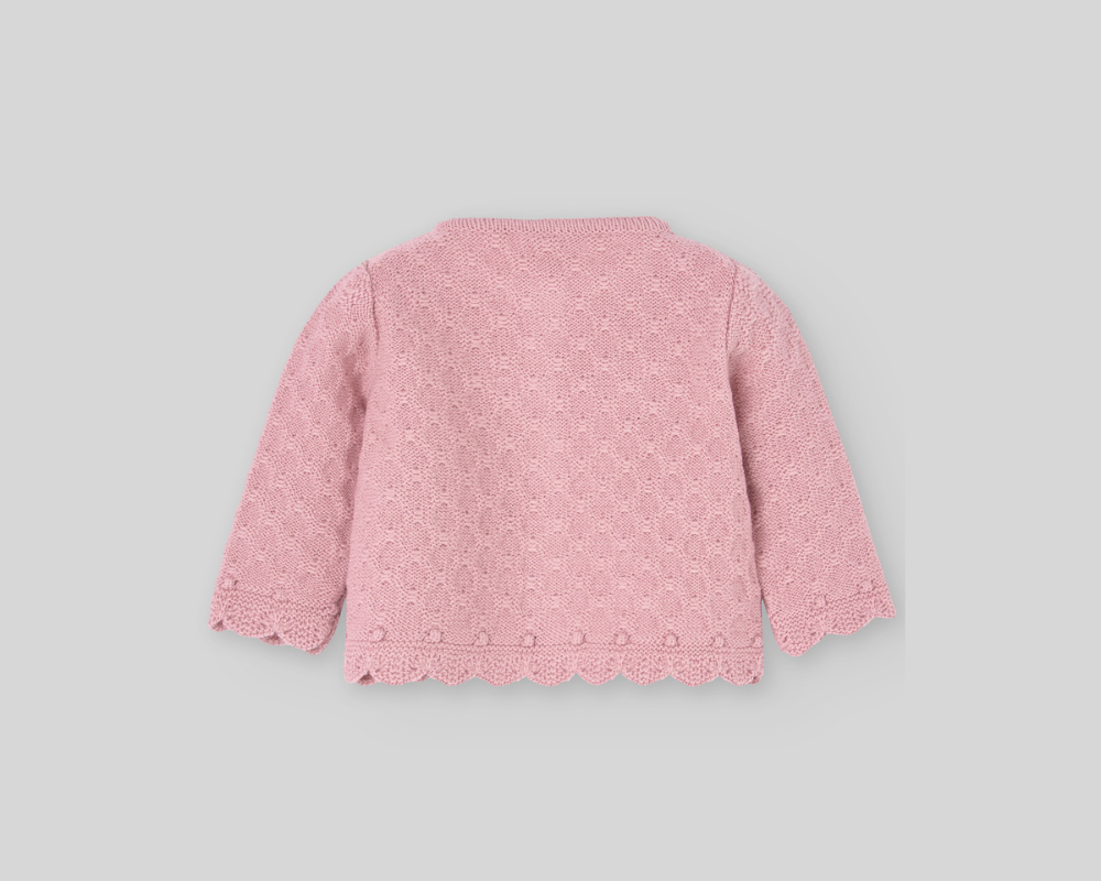 Pink Knit Wool Cardigan