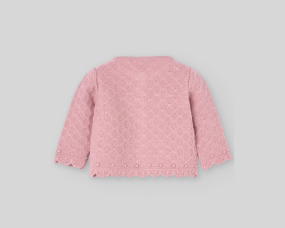 Pink Knit Wool Cardigan