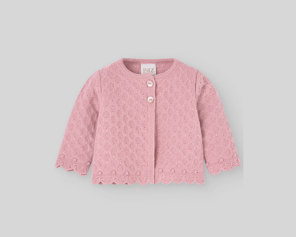 Pink Knit Wool Cardigan