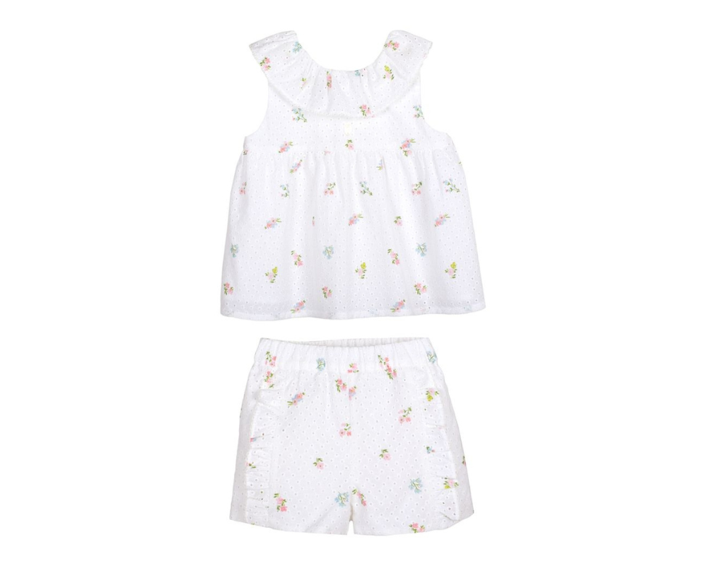 Delicate Flower Shorts Set