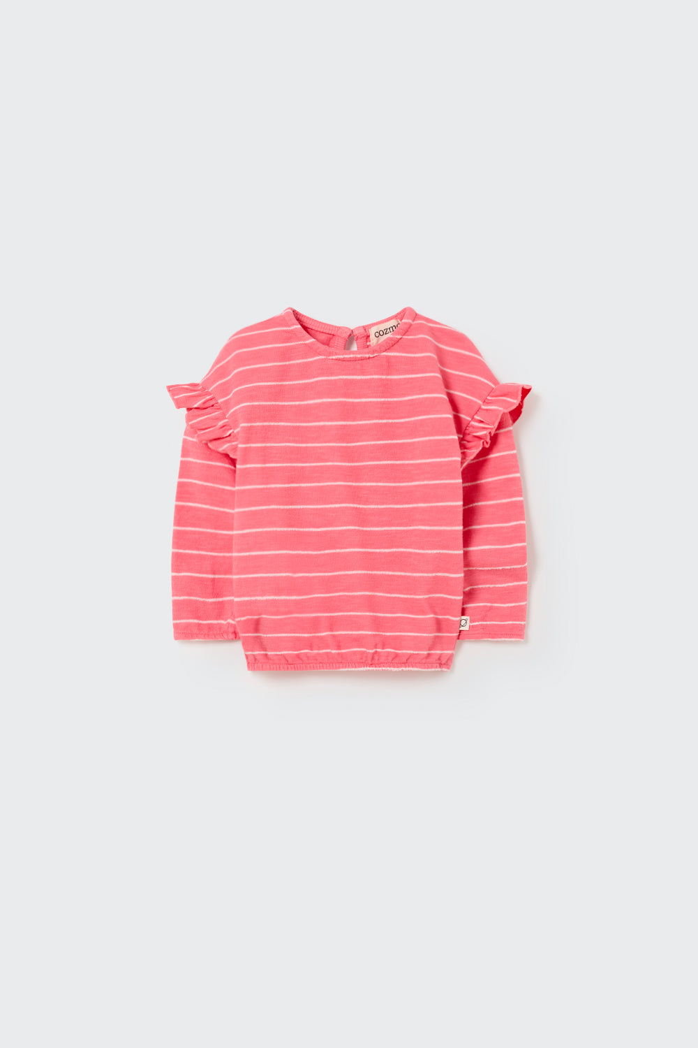 Crepe Striped Baby Sweater and Shorts Set - Confetti Pink