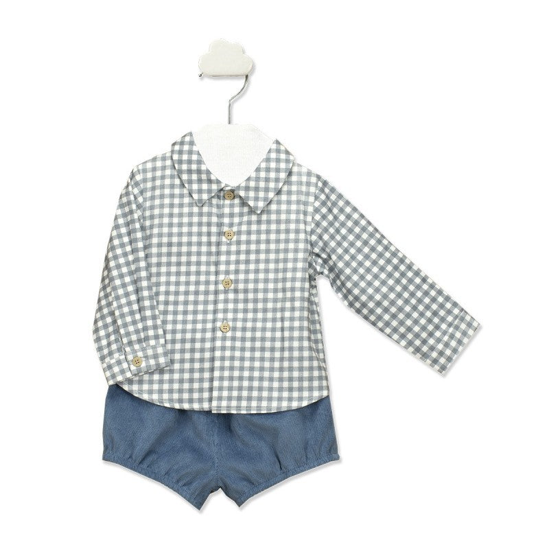 Checkered Baby Shorts Set