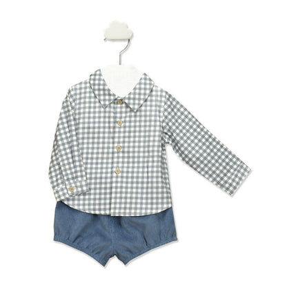 Checkered Baby Shorts Set