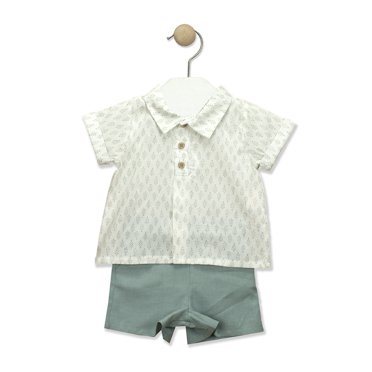 Baby Boy Green Shorts Set