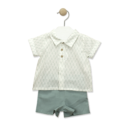 Baby Boy Green Shorts Set