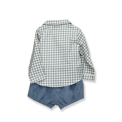 Checkered Baby Shorts Set