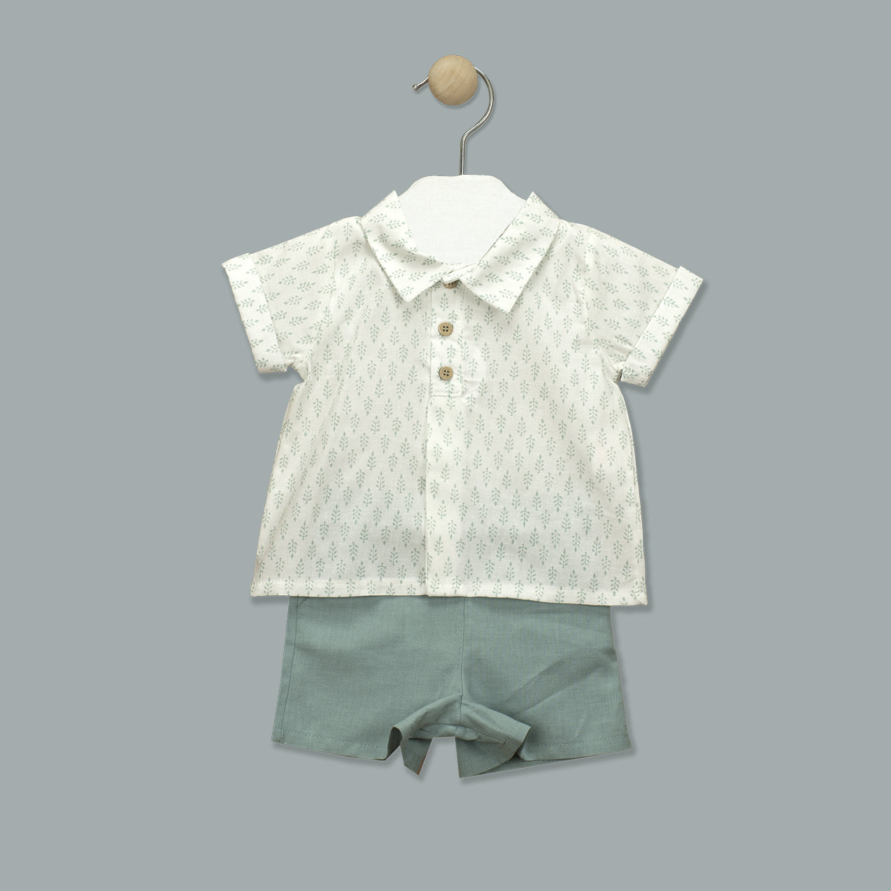 Baby Boy Green Shorts Set