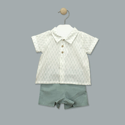 Baby Boy Green Shorts Set